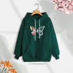 Premium Comfortable (Butterflies & Flowers) Ladies winter hoodie