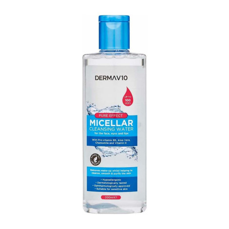 Derma V10 Micellar Cleansing Water 200ml (UK)