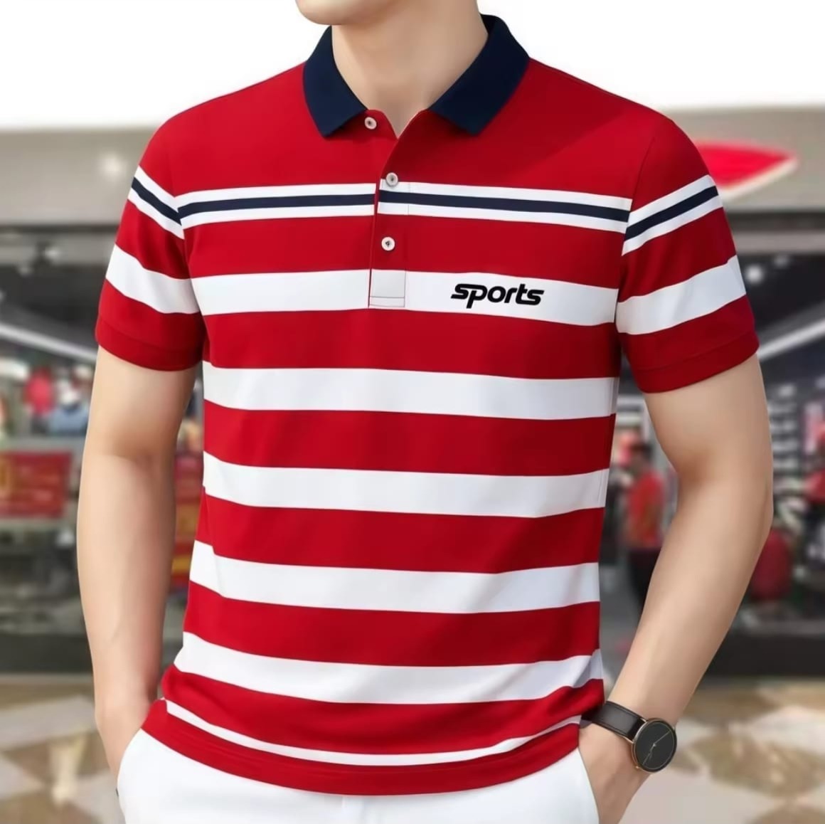 Men's Striped PK Cotton Polo Shirt, 210 GSM, 3 Colours