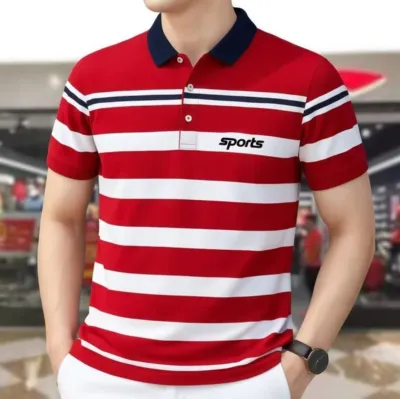 Men's Striped PK Cotton Polo Shirt, 210 GSM, 3 Colours