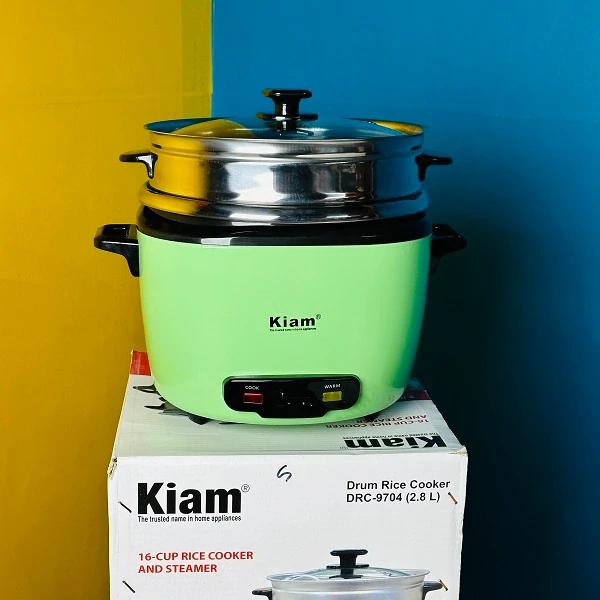 Kiam DRC 9704 2.8 liter Stainless Steel + Non-Stick Double Pot Rice Cooker