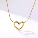 Minimalist Twisted Open-Heart Pendant Necklace