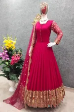Georgette Embroidered Party Three Piece, 56 Inch Kameez, 2 Colours