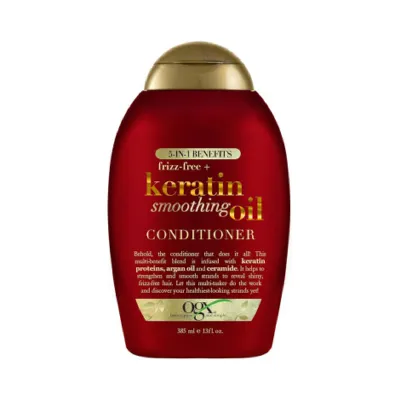 Ogx Frizz Free + Keratin Smoothing Oil Conditioner 385ml (Italy)