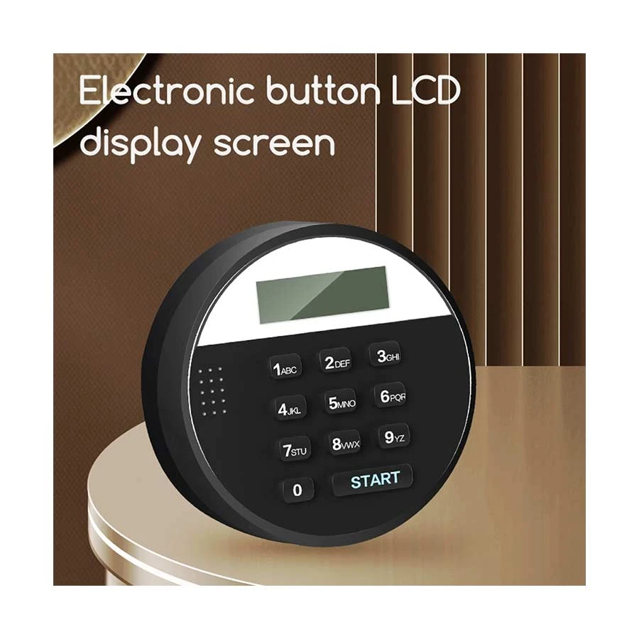 Deli ET581 Fireproof Digital Safe Box with Key & Password, Black