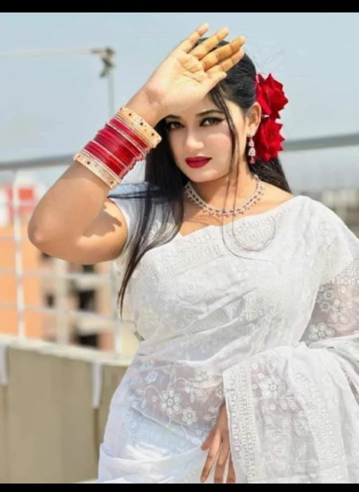 Women's Half Silk Screen Print Saree with Modern Design