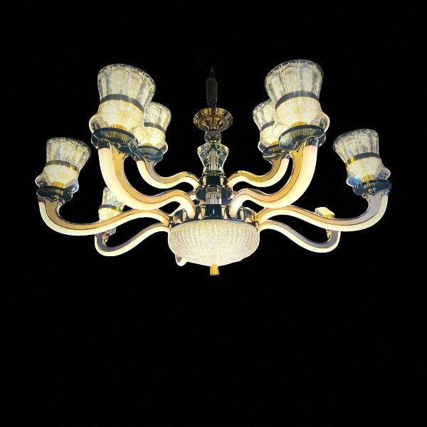 Qulik Modern Nordic Candle Crystal Chandelier Pendant Hanging 3 color LED Ceiling Light (QL-01-8-4)