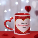Heart Color Round Handle Coffee, Tea, Water Mug, Add Photo Text Logo Picture Image