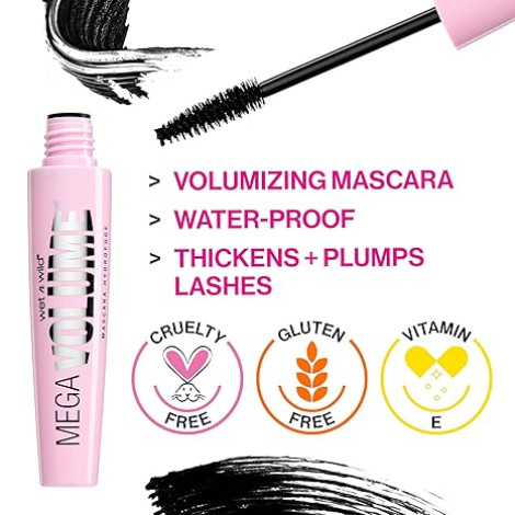 Wet n Wild Mega Volume Waterproof Mascara C157A- Very Black (China)
