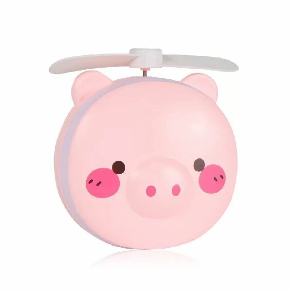 usb rechargeable makeup mirror fan with cute led ligh