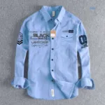 Men's Semi-Fit Cotton Shirt with Print, Sizes M, L and XL
