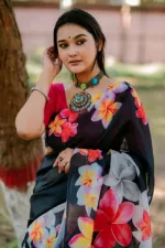 Chanderi Silk Saree in Digital Print, Saree Only, 4 Colours