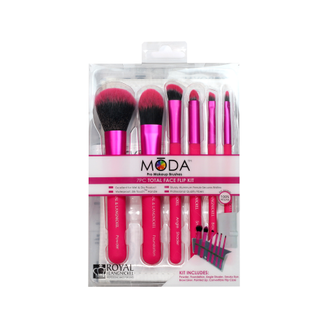 Royal And Langnickel Moda Pro Makeup Brushes 7PC Total Face Flip Kit (China)