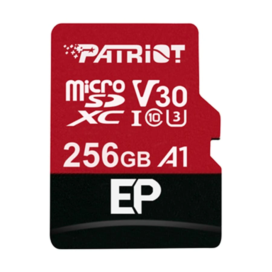 Patriot EP Series 256GB MicroSD UHS-I U3 A1 V30 Card with Adapter