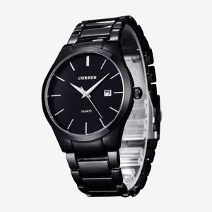 CURREN 8106-Black Stainless Steel Analog Men Watches