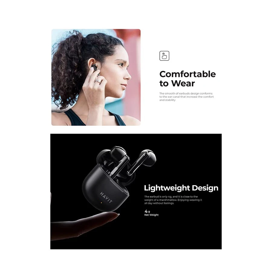 Havit TW976 Black TWS Bluetooth Earbuds
