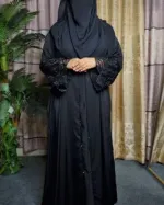 Abaya Borka with Lace Work, Sizes 50 to 56, 5 Colours