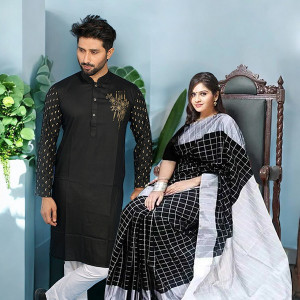 Premium Couple Set/Matching Dress/Traditionally Dress/Sari And Panjabi