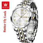 Butter Fly Lock OLEVS 9931G New Exclusive Design Quartz Watch for Men Silver