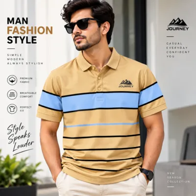 Premium Piqué Cotton Half-Sleeve Polo Shirt