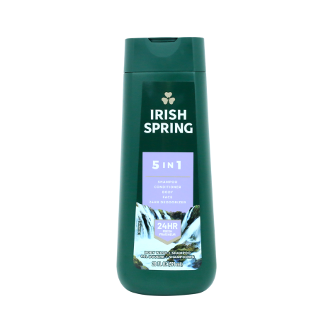 Irish Spring 5in1 24HR Deodorizer Body Wash & Shampoo 591ml (Mexico)