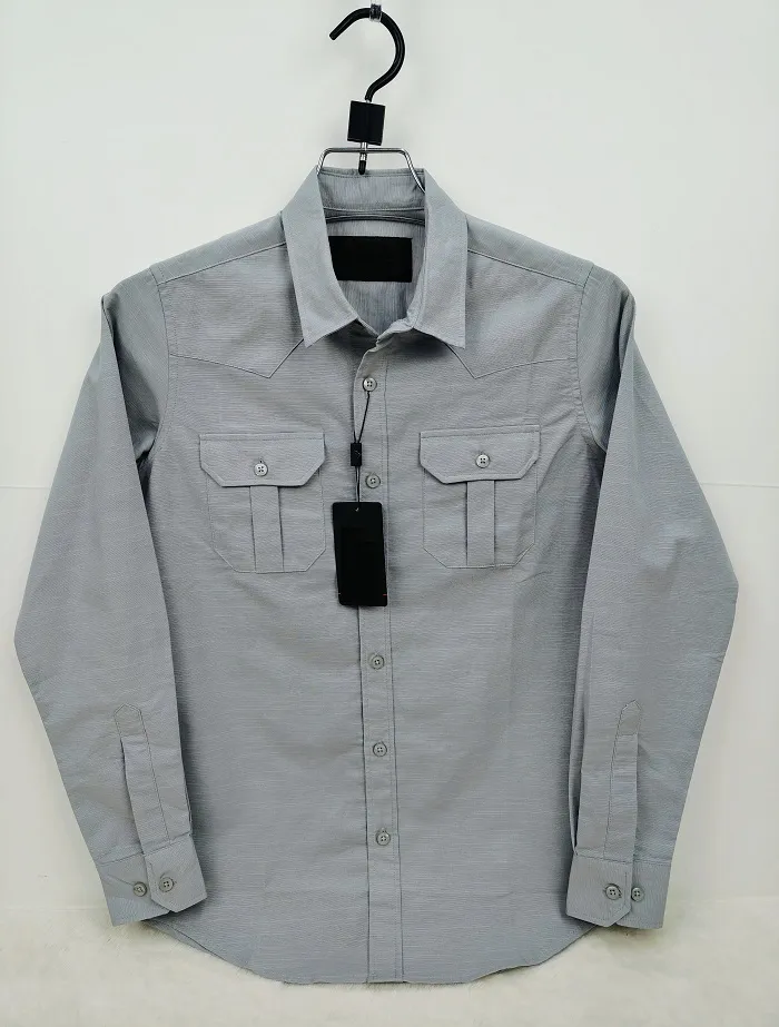 Men's Sakura Oxford Cotton Double Pocket Shirt, Slim Fit
