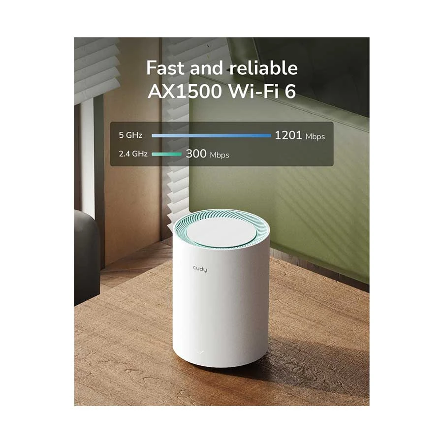 Cudy M1500 AX1500 Mbps Gigabit Dual-Band Mesh Wi-Fi 6 System (3-Pack)