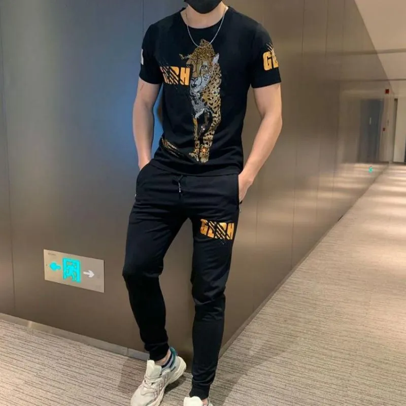 Men's Mesh Jersey Co-Ord Set, Screen Print T-Shirt and Trouser