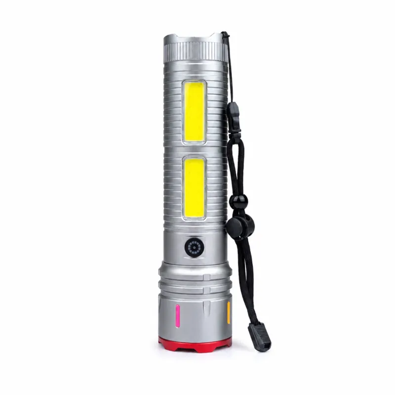 Premium Laser Cannon X03 Metal Tactical Flashlight -Long Lasting LED Torch with Built-in Power Bank