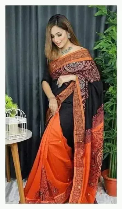 Dhupian Silk Printed Saree with Embroidery Work, 13 Haath