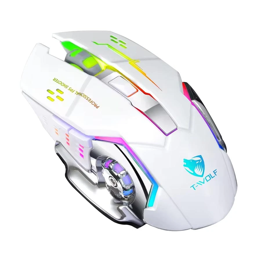 T-Wolf Q13 RGB Wireless Pearl White Gaming Mouse