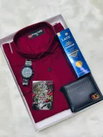 Men's Pure Cotton Shirt Combo Set, 6 Colour Choices