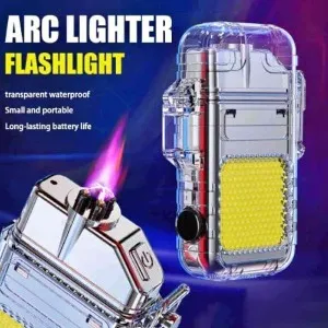 Waterproof Rechargeable Electric ARC Plasma Lighter with Flashlight