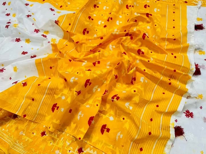 Half Silk Screen Print Saree without Blouse Piece, 3 Colours