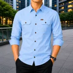 Men's Full Sleeve Panel Shirt in Soft Cotton, 6 Colour Choices