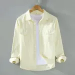 Full sleeves double pocket Shirt(Cream)