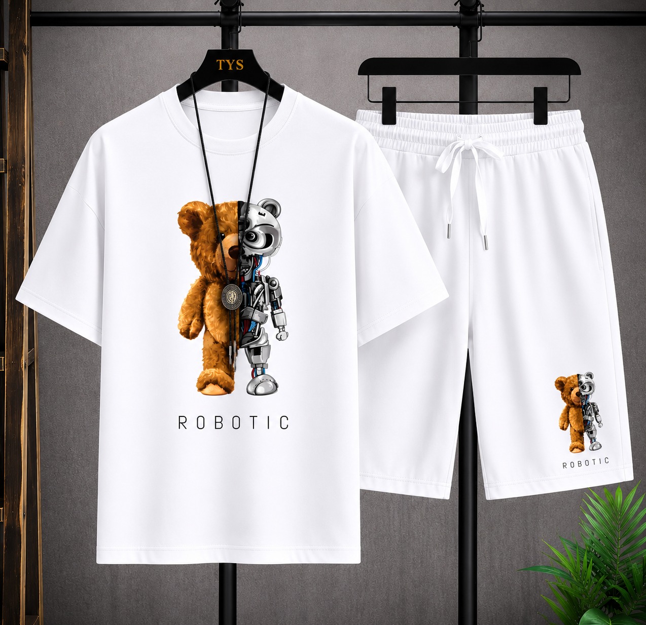 Men's Mesh T-Shirt and Shorts Two-Piece Set, 160 GSM, Sizes M to XL