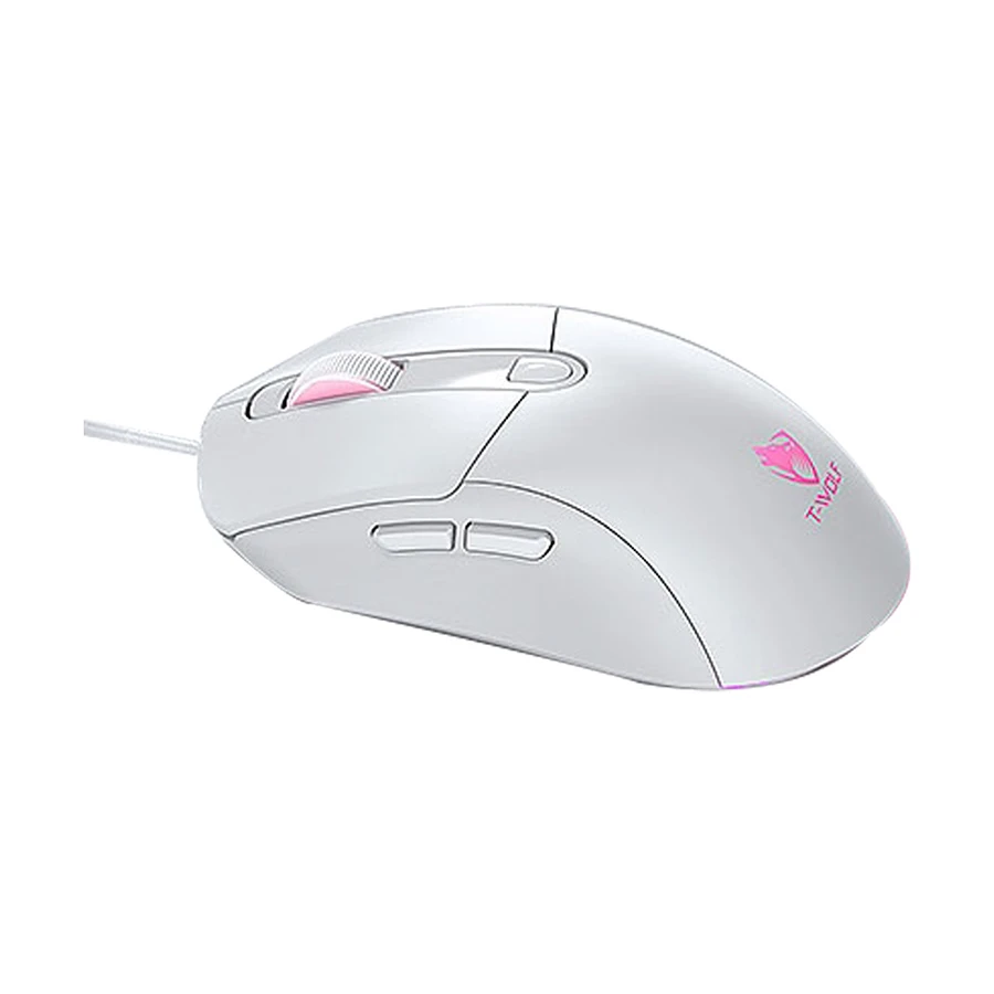 T-Wolf G550 RGB Gaming Mouse White with Pink Gengar Kuromi Sticker
