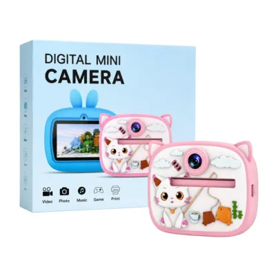 Kids Instant Print Camera with Thermal Printer - Cute Cat Design