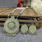 Antique Oxidized Necklace & Earrings Set – (Multiple Colors Available)