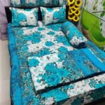 5 Piece AC Katha Set with King Size Bed Sheet, Pure Cotton Twill