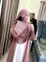 Embroidery Abaya Borka with Koti and Hijab, Ghera 200