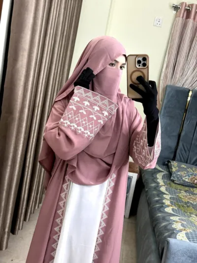 Embroidery Abaya Borka with Koti and Hijab, Ghera 200