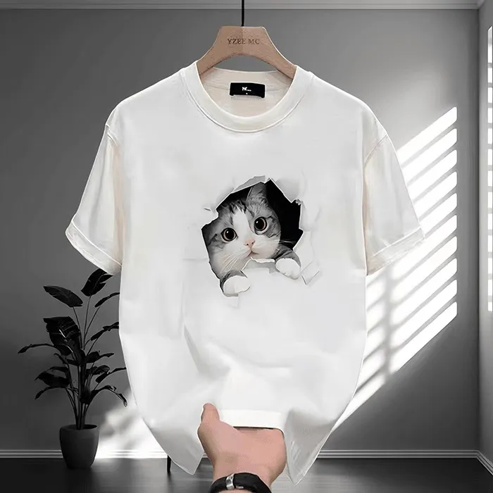 Men's Breathable Drop Shoulder T-Shirt, 220 GSM Cotton-Spandex