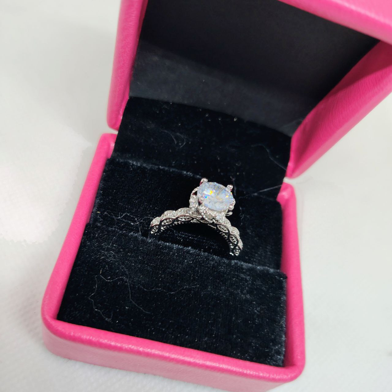 Luminous Embrace  Brilliant Center Stone with Twisted Band Womens Ring