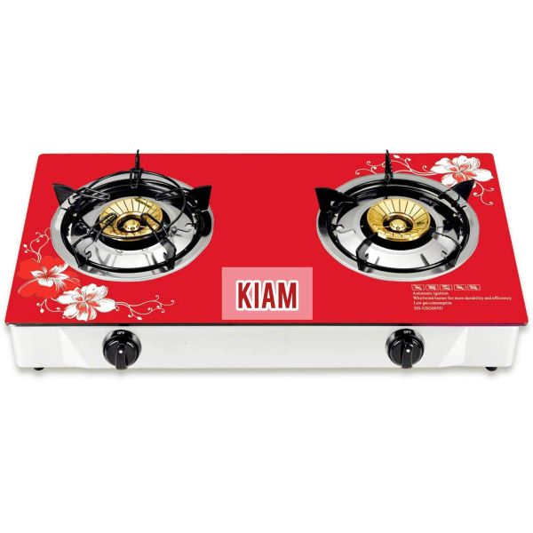 Kiam Gas Stove With Glass-Double Barner -G-46 LPG