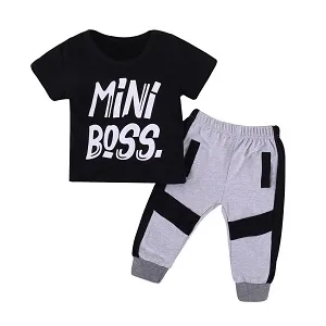 Boys' cotton short-sleeved sports suit