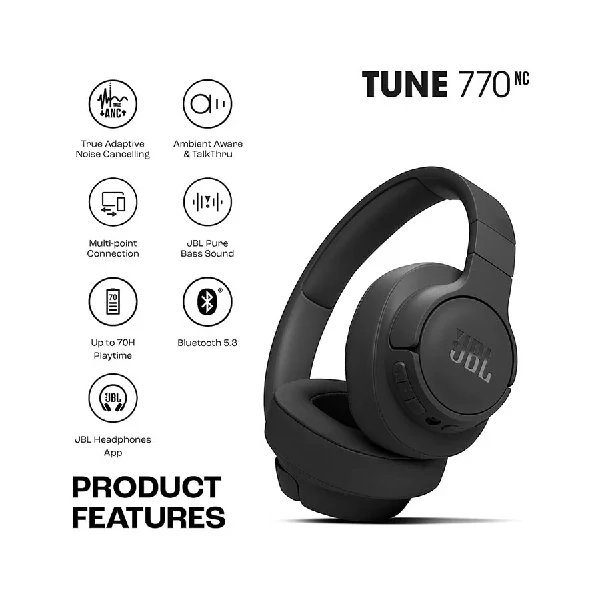 JBL Tune 770NC Black Wireless Over-ear Headphone