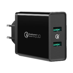 Ugreen CD161 36W Dual USB QC 3.0 Black Charger (2 Pin, EU)