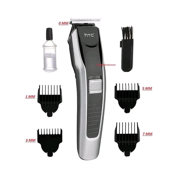 HTC AT-538 Rechargeable Hair and Beard Trimmer, Silver Finish